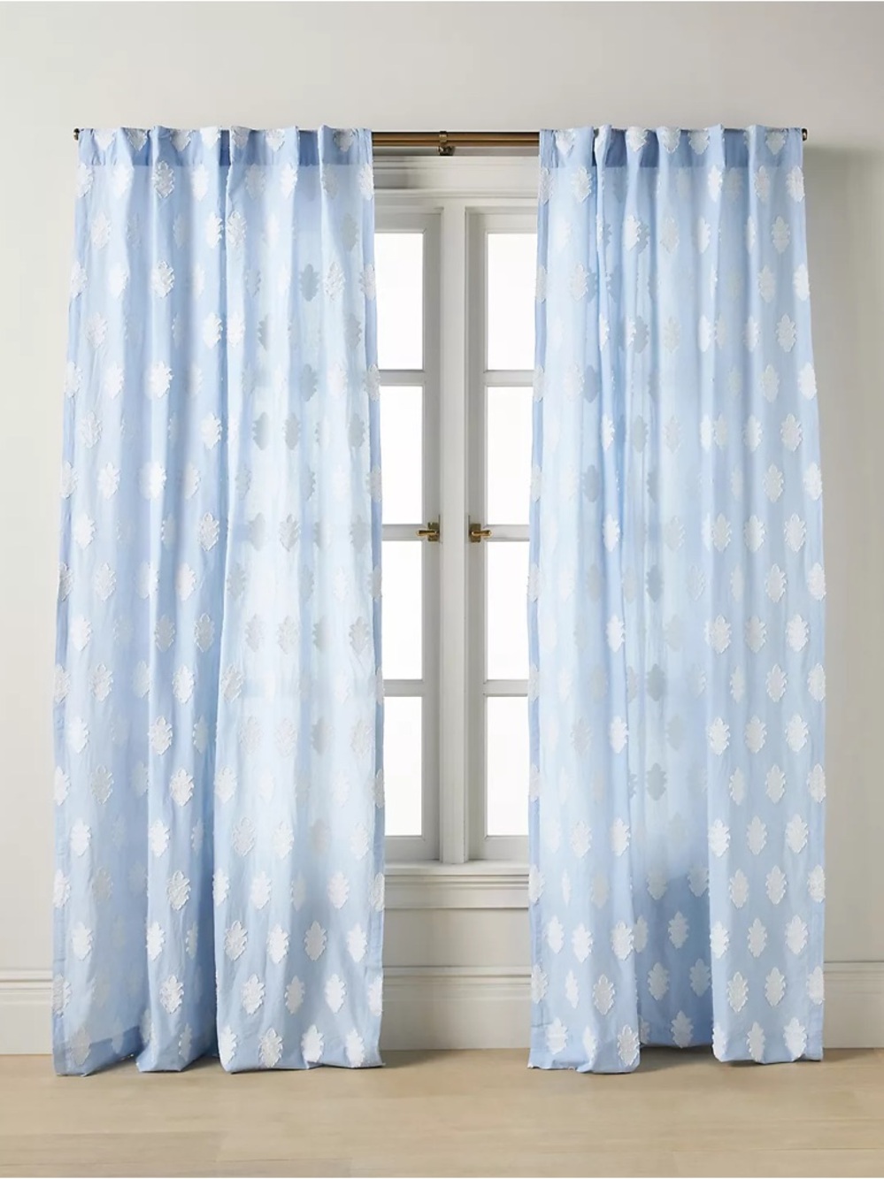 Anthropologie Azia Cotton Clipped Jacquard Curtain - 1 Panel